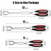 Scissor Tongs 12-Inch 11-Inch 9-Inch Kitchen Barbecue Scissor Tong Heavy Duty Stainless Steel Tongs With Plastic Silicone Kitchen Food Baking Bread Clamp BBQ Grilling Wire Tongs Set of 3