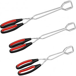Scissor Tongs 12-Inch  11-Inch  9-Inch Kitchen Barbecue Scissor Tong Heavy Duty Stainless Steel Tongs With Plastic Silicone Kitchen Food Baking Bread Clamp BBQ Grilling Wire Tongs Set of 3