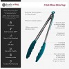 StarPack Basics Silicone Kitchen Tongs 12-Inch Stainless Steel with Non-Stick Silicone Tips High Heat Resistant to 480°F For Cooking Serving Grill BBQ & Salad Teal Blue