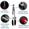 SUBTRACTION Kitchen Tongs Stainless Steel Kitchen Tongs for Cooking with Silicone Tips Cooking Tongs for Grill BBQ Air Fryer Self Locking BPA-FREE Silicone Tongs Set of 2-9 Inch & 12 Inch Red
