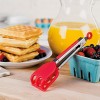 Tovolo Mini Silicone Easy-Grip Mini Waffle Tongs Non-Slip Stainless Steel Handle Heat-Resistant Silicone Heads Kitchen Tongs for Cooking Waffles & Breakfast
