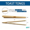 Weber's Wonders Set Of 2 Reusable Bamboo Toast Tongs Wooden Toaster Tongs For Cooking & Holding 8 Inch Long Ideal Kitchen Utensil For Cheese Bacon Muffin Fruits Bread Ultra Grip Eco-friendly