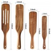 As Seen on TV，Wooden Spurtles Set of 4 Non-Stick Utensils Tools Durable Natural Teak Slotted Stirring Spatula，Baking Whisking Smashing Scooping Spreading Serving and More.