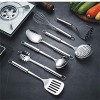Berglander Cooking Utensil Set 8 Piece Stainless Steel Kitchen Tool Set with Stand,Cooking Utensils Slotted Tuner Ladle Skimmer Serving Spoon Pasta Server,Potato Maseher Egg Whisk. （8 Pieces）