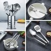 Berglander Cooking Utensil Set 8 Piece Stainless Steel Kitchen Tool Set with Stand,Cooking Utensils Slotted Tuner Ladle Skimmer Serving Spoon Pasta Server,Potato Maseher Egg Whisk. （8 Pieces）