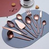 Berglander Silverware Serving Set 10 Pieces With Moon Surface Handle And Rose Gold Mouth Titanium Plating Stainless Steel Modern Copper Flatware Serving Set Serving Spoons Serving Utensils