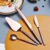 Berglander Silverware Serving Set 10 Pieces With Moon Surface Handle And Rose Gold Mouth Titanium Plating Stainless Steel Modern Copper Flatware Serving Set Serving Spoons Serving Utensils
