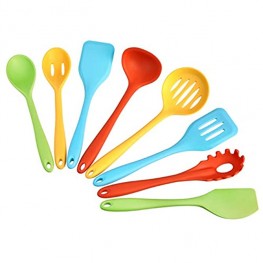 Commercial Non-Stick Heat Resistant Silicone Cooking Utensil Set Set of 8 Utensils Multicolor