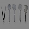 Cook with Color Silicone Cooking Utensils 5 Pc Kitchen Utensil Set Easy to Clean Silicone Kitchen Utensils Cooking Utensils for Nonstick Cookware Kitchen Gadgets Set Marble White and Gunmetal