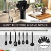 Kitchen Cooking Utensils Set of 7 P&P CHEF Heat-resistant Cooking Utensil Kitchen Spatula for Nonstick Cookware Cooking Serving Slotted Turner Soup Ladle Spatula Pasta Server Spoon Black