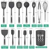 Kitchen Silicone Utensil Set Kaqinu 13 Pcs Full Silicone Handle Heat Resistant Cooking Utensils BPA Free Non Toxic Non-stick Kitchen Cookware Turner,Tongs,Spatula,Spoon,Brush Sets with Holder