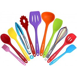 Kitchen Utensil Set 11 Cooking Utensils Colorful Silicone Kitchen Utensils Nonstick Cookware with Spatula Set Colored Best Kitchen Tools Kitchen Gadgets