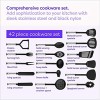 Klee Deluxe 42-Piece Heat-Resistant Stainless Steel and Nylon Kitchen Utensils Set Black