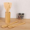 KQGO Kitchen Cooking Bamboo Utensils Set,6 Pcs wooden Spoons and Spatula Kitchen Cooking Tools for Nonstick Cookware and Work