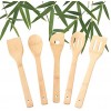 KQGO Kitchen Cooking Bamboo Utensils Set,6 Pcs wooden Spoons and Spatula Kitchen Cooking Tools for Nonstick Cookware and Work