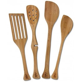 Lefty's Left-handed Bamboo Utensil Kitchen Tool Set 4 Pieces in Mesh Bag
