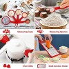 LIANYU 27 PCS Kitchen Utensils Set with Holder Silicone Cooking Utensils Spatula Set with Stainless Steel Handle Kitchen Cooking Gadgets Tools for Nonstick Cookware Set Heat Resistant Red