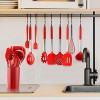 PENGWING 14PCS Red Silicone Kitchen Utensil Set with Holder Silicone Cooking Utensil Set Heat Resistant Non Stick BPA Free with Stainless Steel Handle Dishwasher Safe