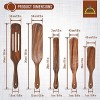 PreZervers 5 Piece Set of Teak Wood Spurtles-Wooden Curved Utensils-Multipurpose Kitchen Essentials Tools-Heat Resistant Non-Stick Wooden Spoon Cookware