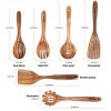 Ruinlong Kitchen Utensils Set 6 PCS Teak Wooden Utensils for Cooking with Spatulas Salad Fork Spoons Nonstick Cooking Serving Cookware
