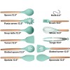 Silicone Cooking Utensil Set 12 Pcs Kitchen Utensils Non-stick Heat Resistant Silicone Kitchen Gadgets Cookware Set Wooden Handles Turner Tongs Spatula Spoon Kitchen Tool Set Green
