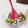 Silicone Cooking Utensils Set Kitchen 5pcs High Heat Resistant to 480°F Hygienic One Piece Design Non Stick Rubber Cooking Utensil Set Cherry Red