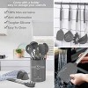 Silicone Kitchen Cooking Utensils Set Deedro Cooking Utensils 17 Pcs Heat Resistant Kitchen Utensils Set Non-Stick Silicone Kitchen Gadgets Spatula Set with Stainless Steel Handle Gray