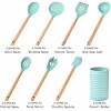 Silicone Kitchen Utensil Set,8 Pcs Cooking Utensils Set with Holder Wooden Handle,Kitchen Accessories Kitchen Gadgets Tools Set for Non-stick Cookware