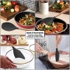 Silicone Kitchen Utensils Set with Holder SZBOB Heat Resistant Cooking Utensils Set for Nonstick Cookware,Wooden Handle Soup Spoon Kitchen Utensil Set Spatulas Tongs Whisk Slotted Mixing Spoons