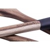 TOOKSA- Premium 5 Piece Acacia Multi-Toned Light and Dark Wooden Spoon Turner and Spatula Utensil Set with Silicone Rubber Non-Slip Handles Black