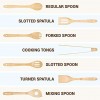 Wooden Bamboo Cooking Utensils Set 8pcs Wood Kitchen Utensil Set with Holder Wooden Spoons for Cooking & Spatulas for Nonstick Cookware Easy to Clean Great Gift