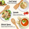 Wooden Spatula Bamboo Utensil Set 6 Pieces Wooden Cooking Spoon Kitchen Cooking Tools for Nonstick Pots and Pans Cookware Turner Spatula Mixing Forked and Slotted Spoon