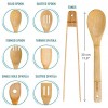 Wooden Spoons For Cooking 7-Pack Bamboo Kitchen Utensils Set for Nonstick Cookware Wooden Spatula Cooking Spoon Fork Turner Kitchen Tongs Wooden Cooking Utensils Set Bamboo Kitchen Tools