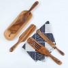 Wooden Spurtle Set 5Piece 100% Natural Teak Kitchen Utensil Set with Spoon Rest Heat Resistant Non Stick Wood Cookware Spurtles Kitchen tools Set for Easy Stirring Mixing Serving & Spreader