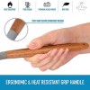 Zulay 8 pcs Silicone Kitchen Utensils For Cooking Non-stick Silicone Cooking Utensils With Acacia Wood Handle Heat Resistant & Flexible Silicone Kitchen Utensils Set