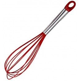 12 inch Red Silicone Whisk with Stainless Steel Handle