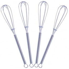 4 Pcs 7 Inch Mini Whisk | Small Wire Kitchen Whisks Small Sizes Make for Easier Whisking Action