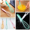 5 Pack Mini Silicone Whisks Small Hand Whisk Rubber Cooking Whisk Stainless Steel Non Stick Kitchen Whisk Gadgets for Cooking Mixing No Scratch Tiny Balloon Wire Whisk Milk Frother Kitchen Utensils