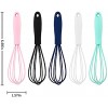 5 Pcs Silicone Whisk for Cooking Mini Whisk Stainless Steel Dough Whisk Non Stick Hand Tiny Balloon Wire Whisk Milk egg Frother for Blending Whisking Beating Stirring Baking
