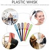 Beaupretty 6pcs Whisk Set Plastic Salon Barber Hairdressing Hair Color Dye Cream Whisk Kitchen Balloon Whisk Mixer Stirrer Tools for Eggs Sauces Mixed Color