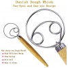 Danish Dough Whisk ,2 Pack Large Premium 13.5 inch Stainless Steel Danish Dough Whisk With a Dough Scraper Whisk Kitchen Tool for Bread Pastry ,Cake and More- Halloween kitchen tools