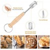 Danish Dough Whisk Set Mixoo Large Double Eye Bread Mixer Set with Stainless Steel Dough Bench Scraper Hand Crafted Bread Lame with 4 Replaceable Blades for Cake Bread Pastry