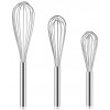 EasyOh 3 Pack Kitchen Whisk 8+10+12 Stainless Steel Wire Whisk Set Whisks for Cooking Blending Whisking Beating Stirring