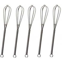 Erewa Mini Wire Whisks Set of 5 Pcs 7 Inches Small Stainless Steel Whisks for Cooking