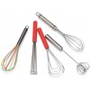 Flat Whisk Silicone Handle Non Slip 10 5 Wires Whisk with 10 Heads for Kitchen Cooking Color Red by Jell-Cell