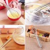Ouddy 5 Pack Stainless Steel Whisk Set 8+10+12 Wire Wisk Kitchen Tool Wisk Utensil for Cooking with Stainless Steel Measuring Scoop Set & Cooking Brush for Blending Whisking Beating and Stirring