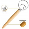 Premium 2 Pack Danish Dough Whisk mixer Dutch Dough Whisk Wooden Hand Stainless Steel Ring Mixer Bread Baking Tools For Bread Pastry Pizza cakes biscuits Making Kitchenware Tools 13 inches