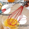 Silicone Whisk Set UTILITI 3 Pack Wire Whisk Kitchen Wisks for Cooking for Blending Whisking Beating Stirring RED