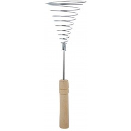 Stainless Steel Spring Coil Whisk Wire Whip Egg Whisk with Wooden Long Handle Heavy Duty Whisks for Cooking