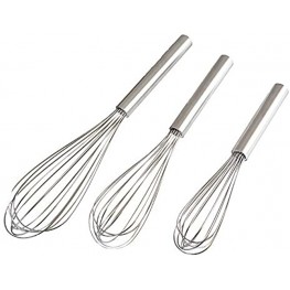 Stainless Steel Whisks with 3 Packs 8"+10"+12" Kitchen Whisk Set Kitchen Whip Kitchen Utensils Wire Whisk Balloon Whisk Set for Blending Whisking Beating and Stirring